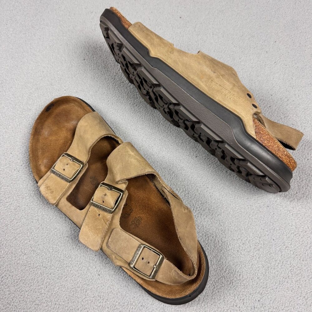 Birkenstock Milano CT Mens Outdoor Sandals Oiled Leather Brown Sz 13 EU 46